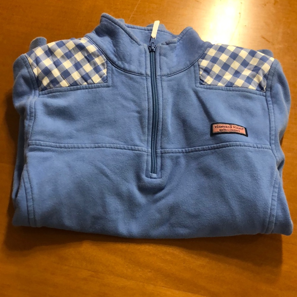 Light blue Vineyard Vines quarterzip